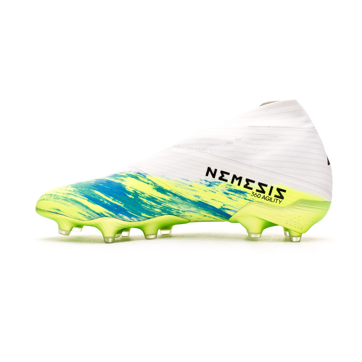 Bota fútbol adidas Nemeziz 19 + FG White-Black-Signal Green Fútbol Emotion