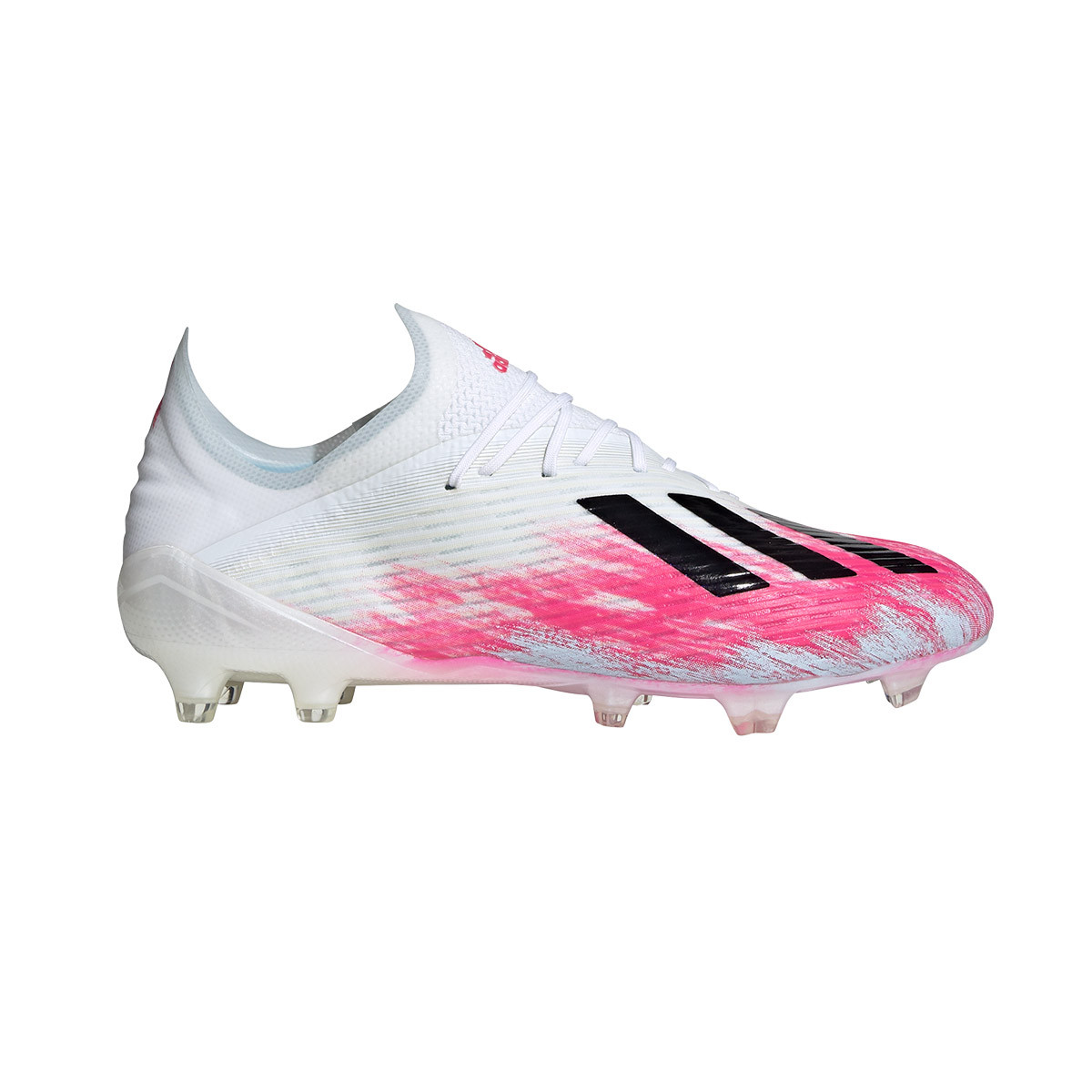 Chaussure de foot adidas X 19.1 FG White-Black-Shock pink - Fútbol ...