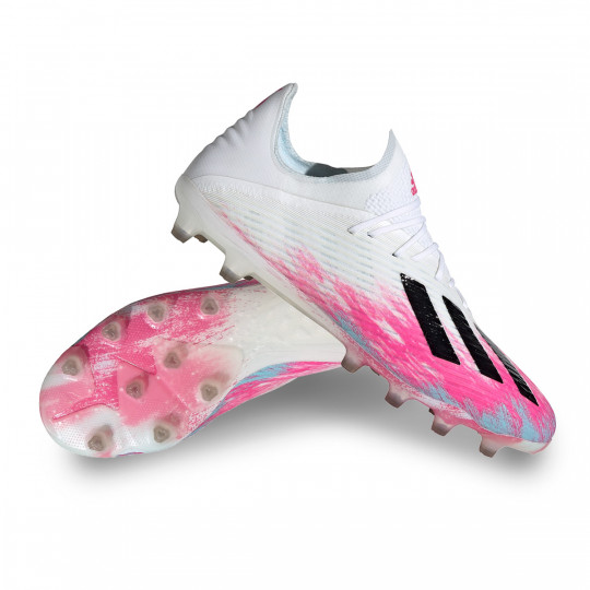 Bota de adidas X 19 .1 AG White-Black-Shock Pink - Fútbol Emotion