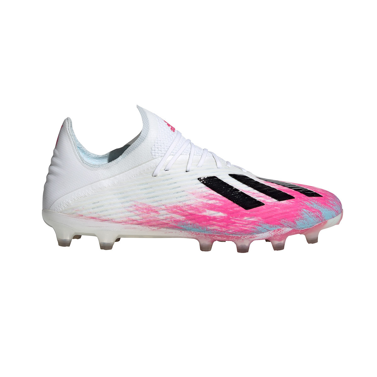 rosado lineal Diligencia Bota de fútbol adidas X 19 .1 AG White-Black-Shock Pink - Fútbol Emotion