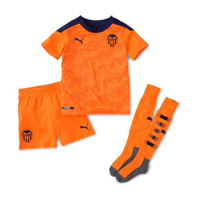 Kit Puma Kids Valencia Cf Away Kit 21 Vibrant Orange Peacoat Futbol Emotion