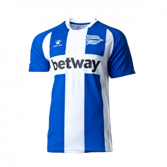 Camisola Kelme CD Alavés Equipamento Principal 2019-2020 Sponsor Azul-Branco