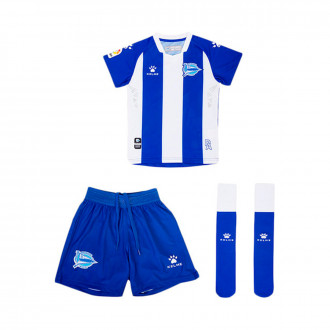 Conjunto Kelme CD Alavés Equipamento Principal 2019-2020 Criança Azul-Branco
