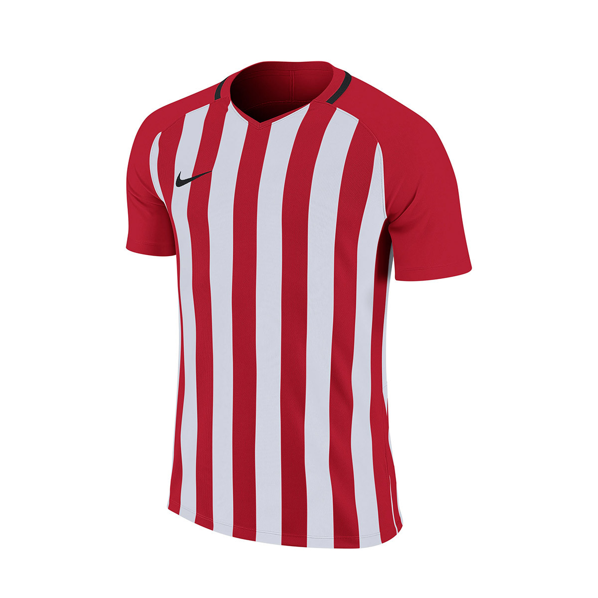 red and white striped soccer jersey