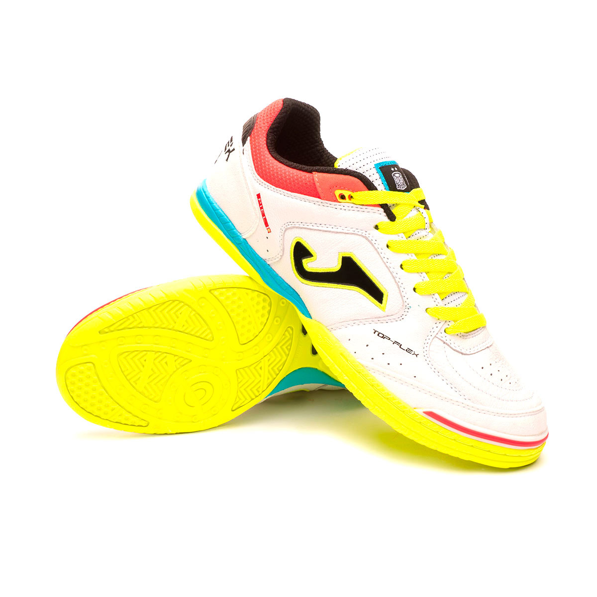 de sala Joma Flex RFEF Blanco-Azul-Amarillo-Coral - Fútbol Emotion