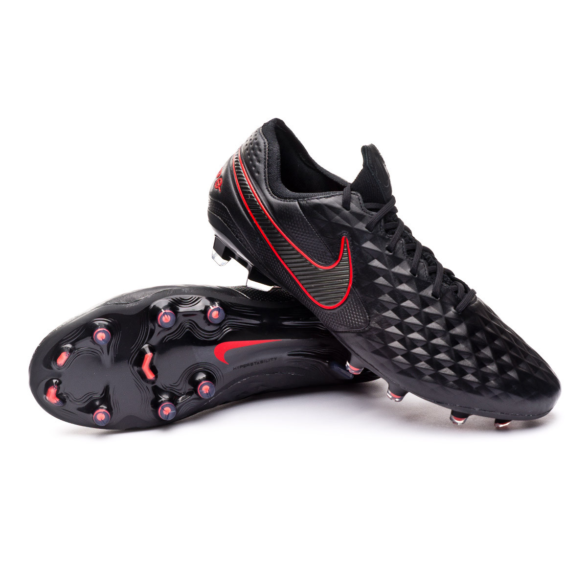 Football Boots Nike Tiempo Legend 8 Elite FG Black-Dark smoke grey-Chile  red - Fútbol Emotion