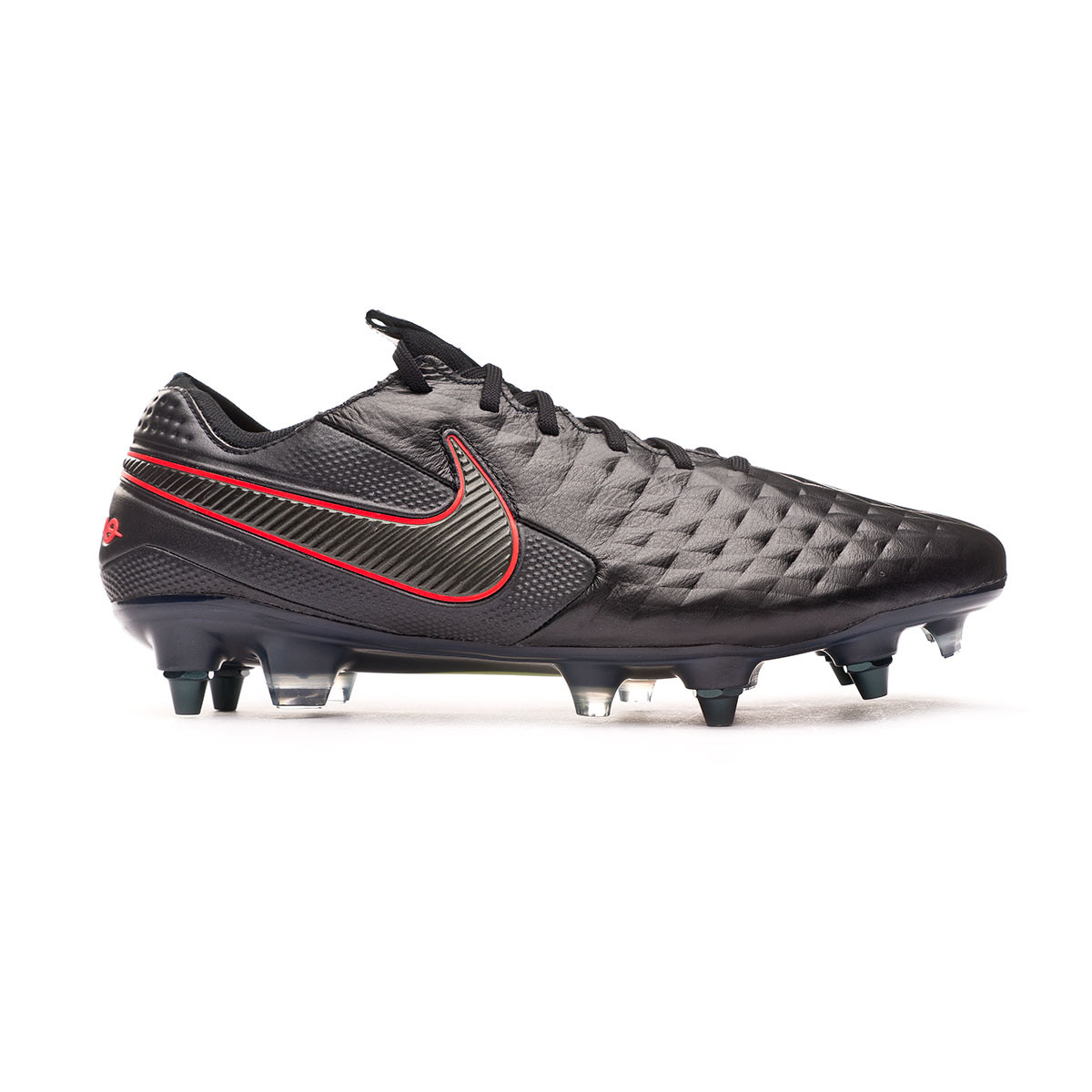 Bota de fútbol Tiempo Legend 8 Elite SG-Pro Anti-Clog Black-Dark Grey-Chile Red Emotion