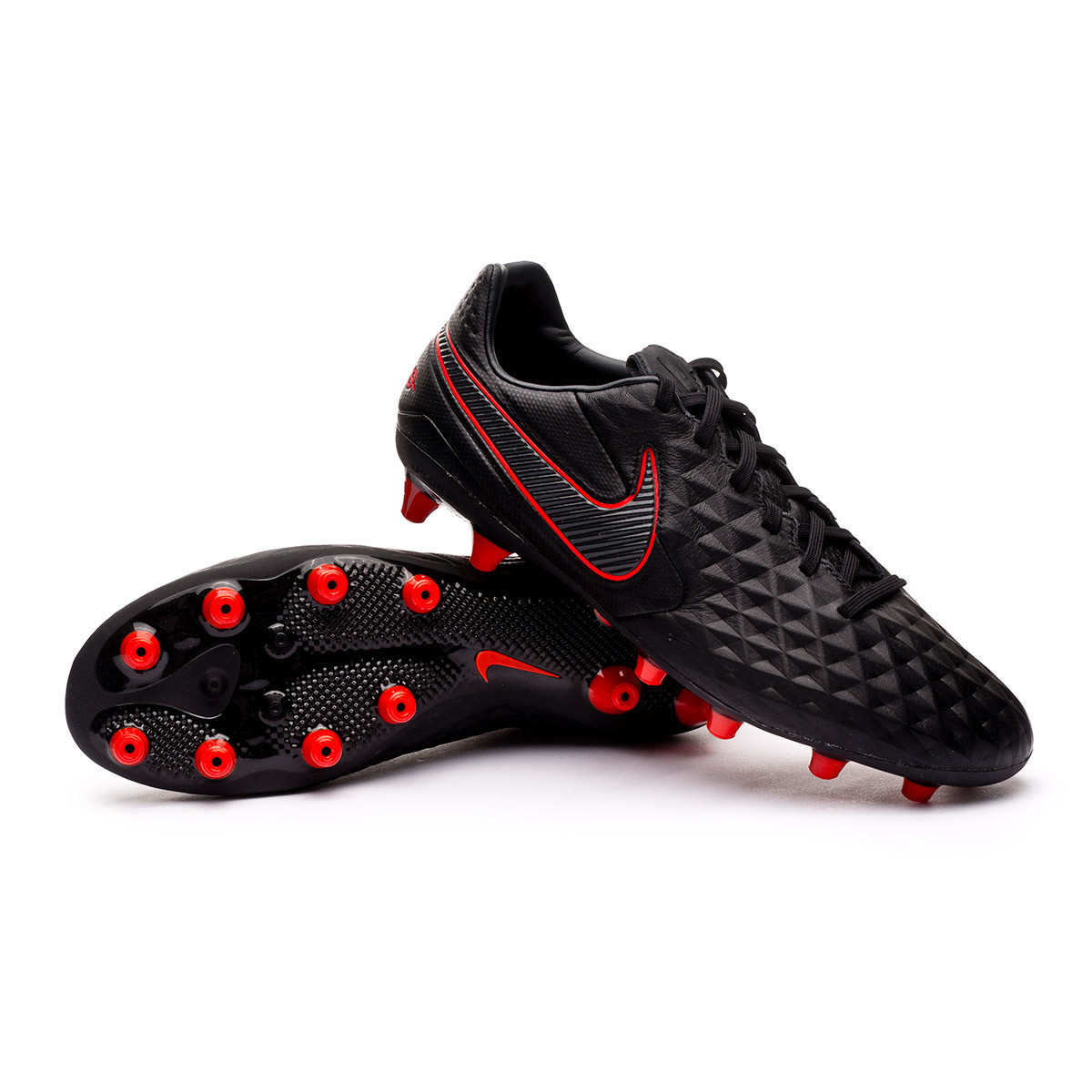 arco Imitación revisión Bota de fútbol Nike Tiempo Legend 8 Pro AG-Pro Black-Dark Smoke Grey-Chile  Red - Fútbol Emotion