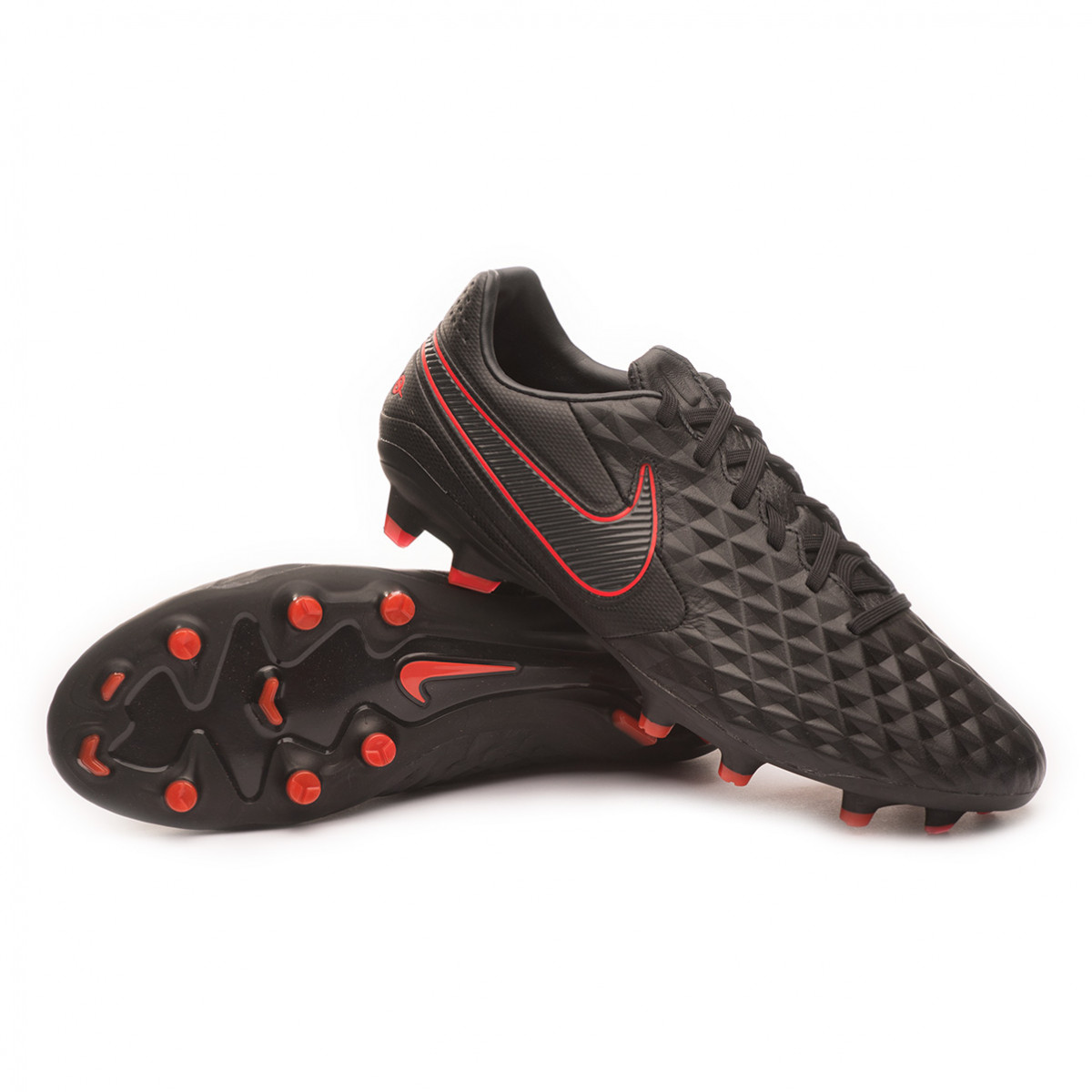 Football Boots Nike Tiempo Legend VIII Pro FG Black-Dark smoke grey-Chile  red - Football store Fútbol Emotion