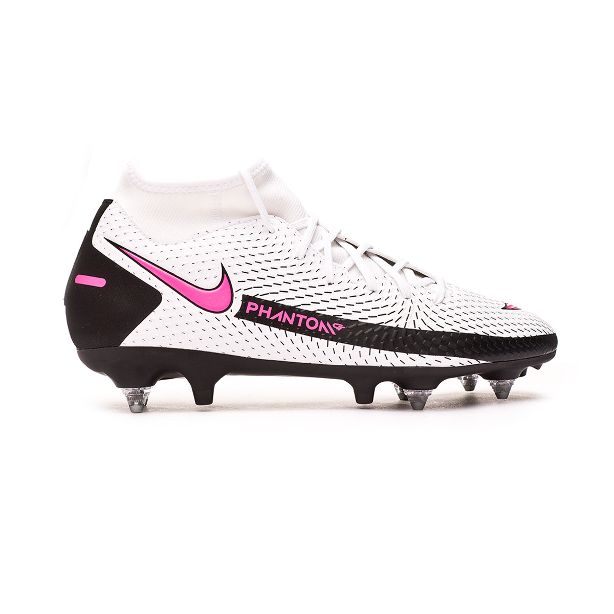 Bota de fútbol Nike Phantom GT Academy DF SG-Pro Anti-Clog TRACtion  White-Pink Blast-Black - Fútbol Emotion
