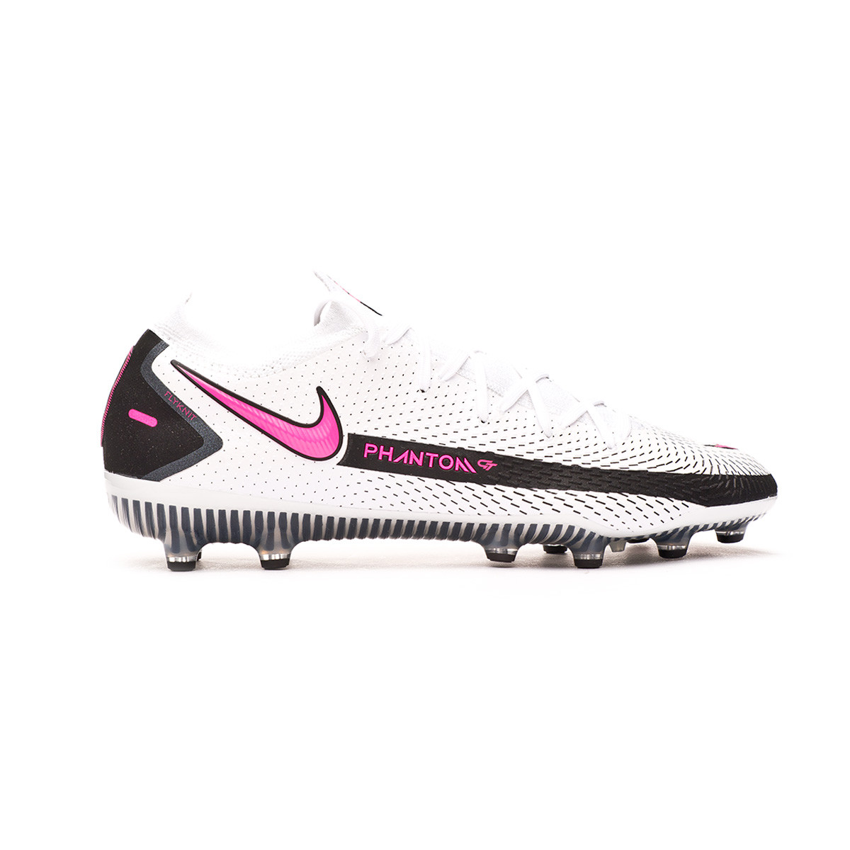pink and white football boots