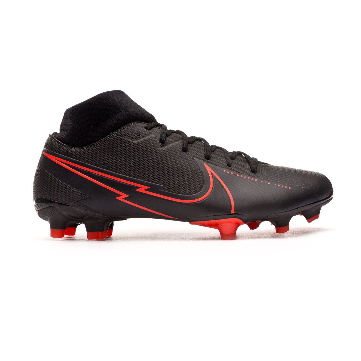 red and black football boots