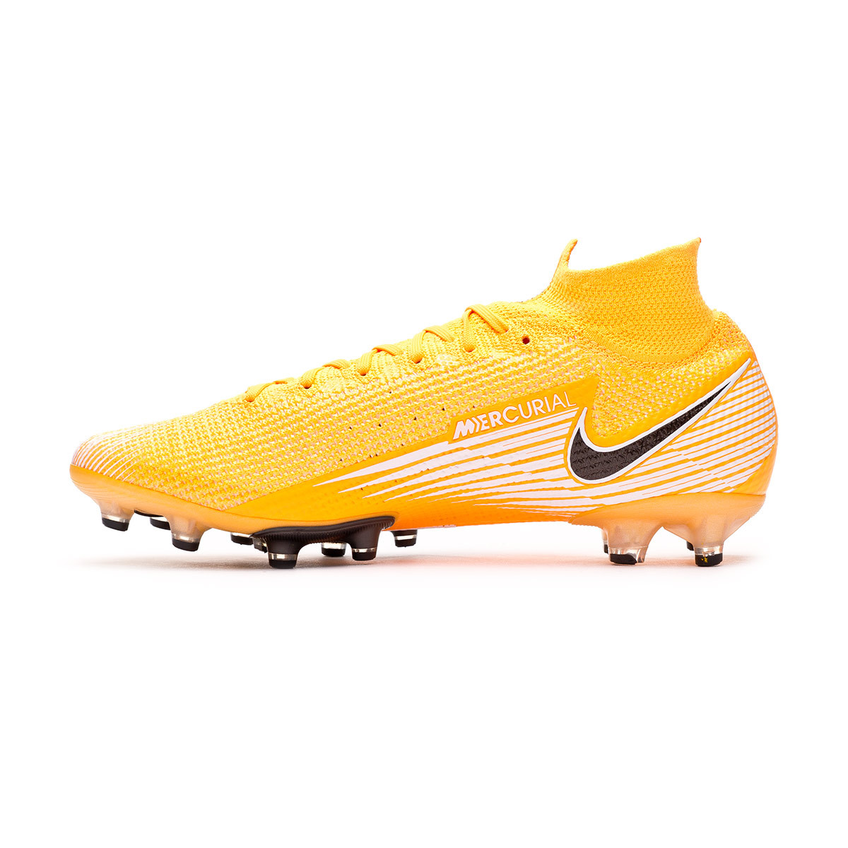 white and orange football boots