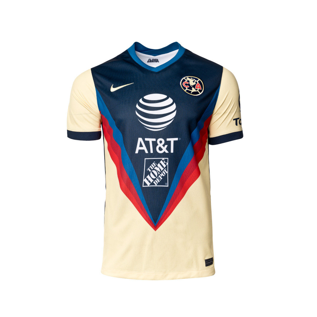 Jersey Nike Club America Stadium Primera Equipacion 21 Lemon Chiffon White Industrial Blue Futbol Emotion