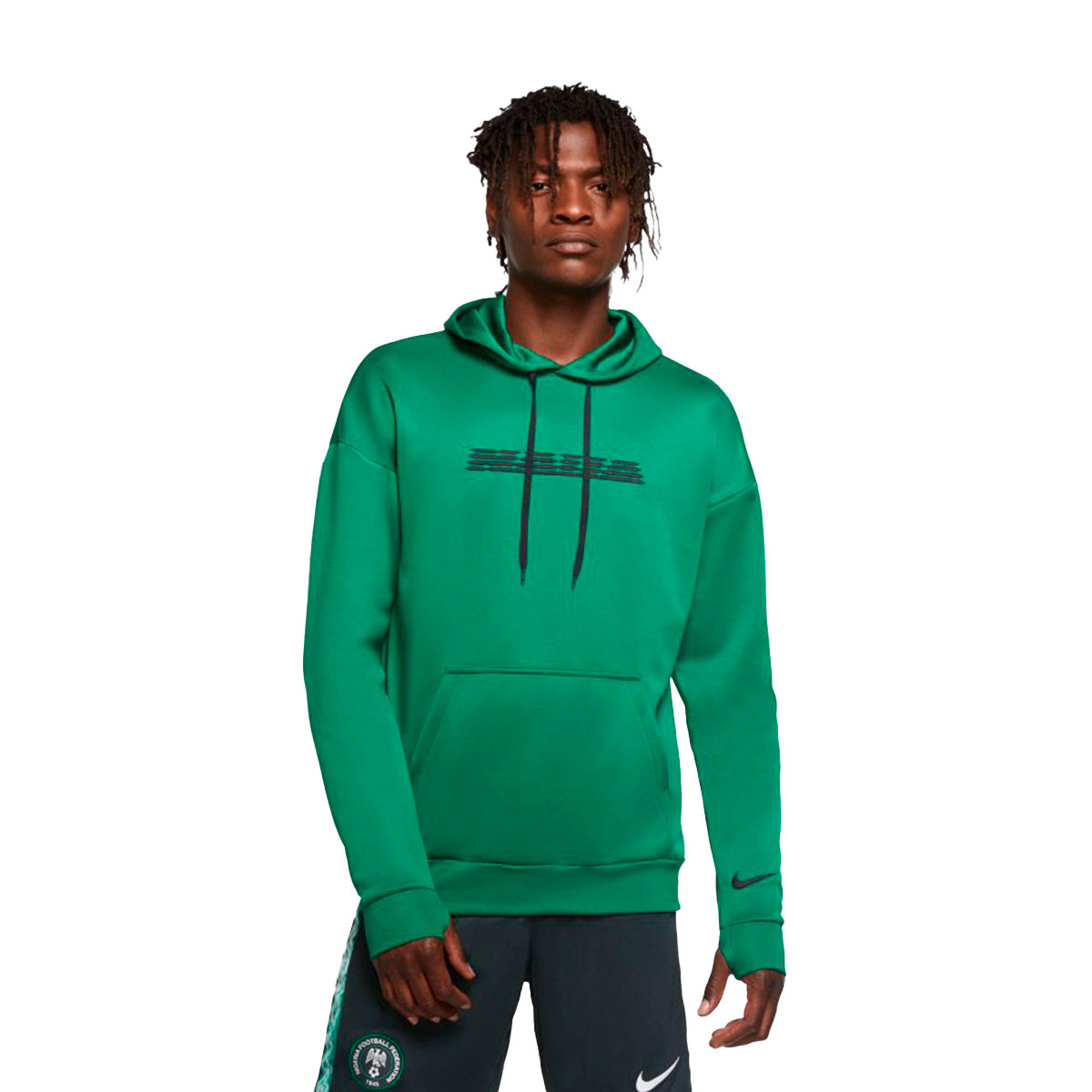 pine green and black hoodie