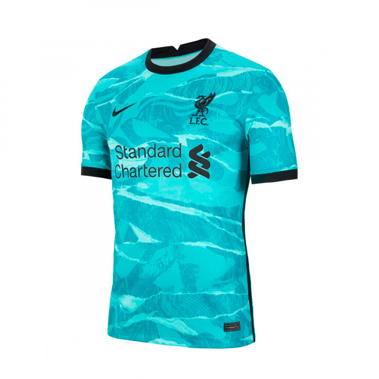 black and turquoise liverpool kit