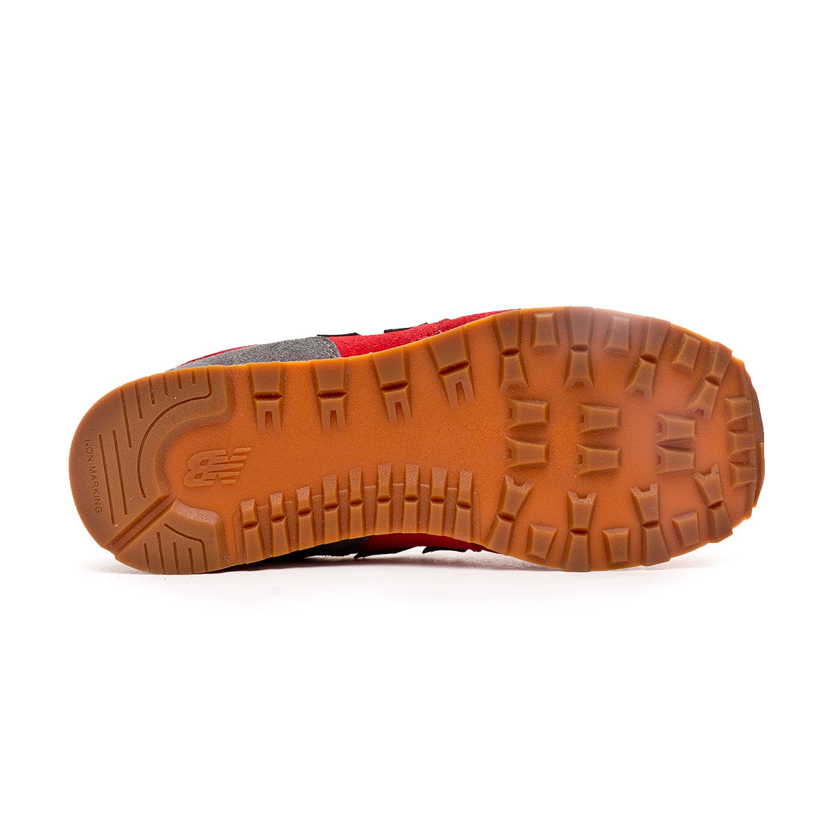new balance beige & orange 574 trainers