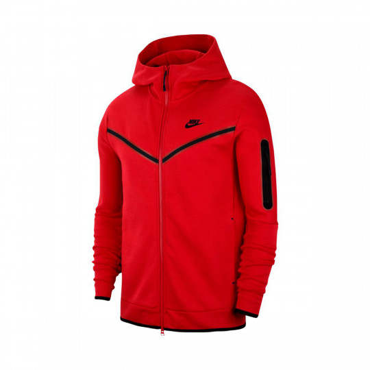 Jacket Nike Sportswear Tech Fleece Hoodie University red-Black - Fútbol ...