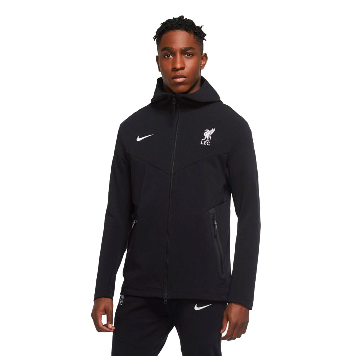 Chaqueta Nike FC Tech Hoodie FZ 2020-2021 Black-White - Fútbol Emotion