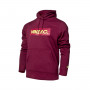 NIKE F.C. Essentials Fleece Hoodie Pullover Dark beetroot-Cardinal red-Volt