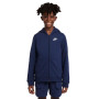 Kids Sporstwear kapturem Full-Zip Klub-Midnight granatowy-Midnight granatowy-Biały