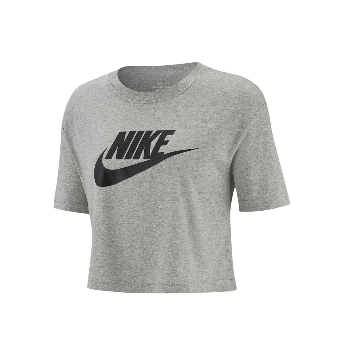 Nike Sportswear Crop Icon Futura Mujer Grey Heather-Black - Fútbol