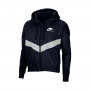 Sportswear Heritage Full-Zip Fleece Mujer Black-Grey fog-White