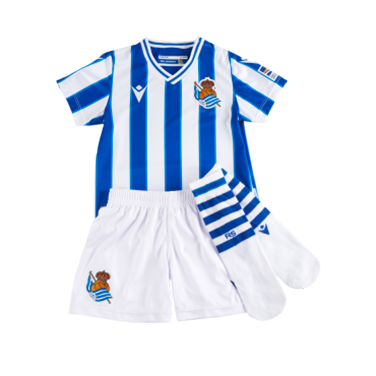 Kit Macron Infant Real Sociedad Home Kit 21 Royal White Futbol Emotion Kit Macron Infant Real Sociedad Home Kit 21 Royal White Futbol Emotion
