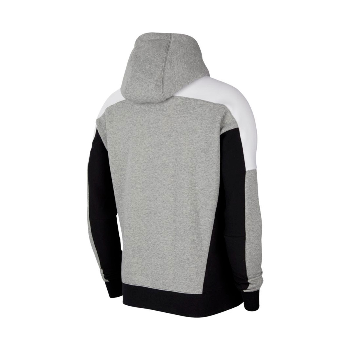 grey and white sweatshirt
