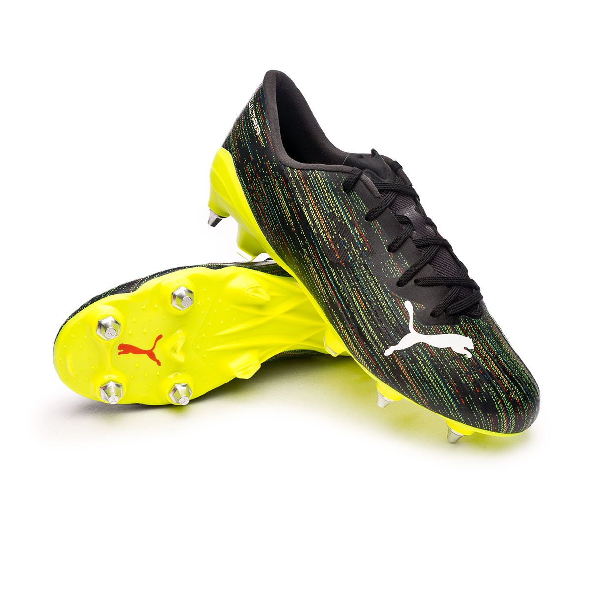 yellow and black puma boots