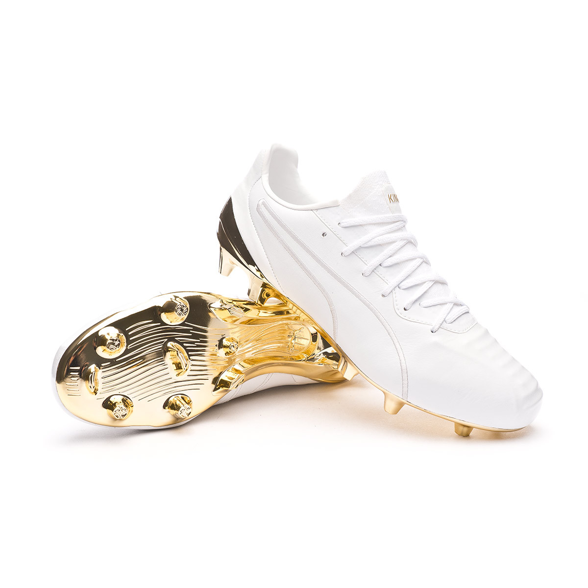 Football Boots Puma King Platinum Fg Ag Puma White Puma Team Gold Futbol Emotion