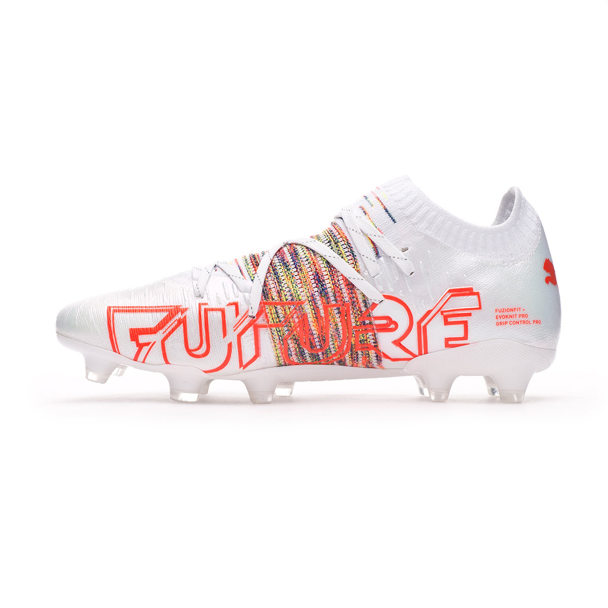 Expulsar a pegamento perro Bota de fútbol Puma Future 1.1 FG/AG White-Red Blast - Fútbol Emotion