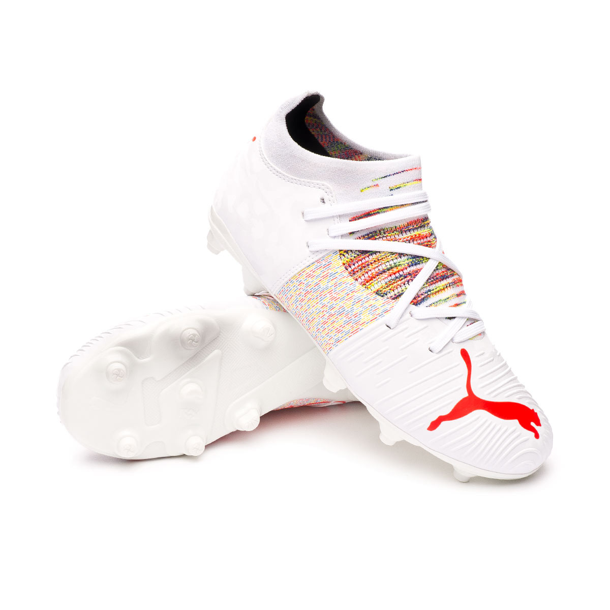 Football Boots Puma Kids Future Z 3 1 Fg Ag Puma White Red Blast Futbol Emotion