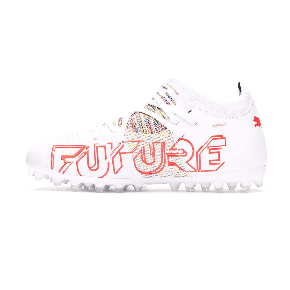 Football Boots Puma Future 3.1 MG Niño Puma White-Red Blast - Fútbol Emotion