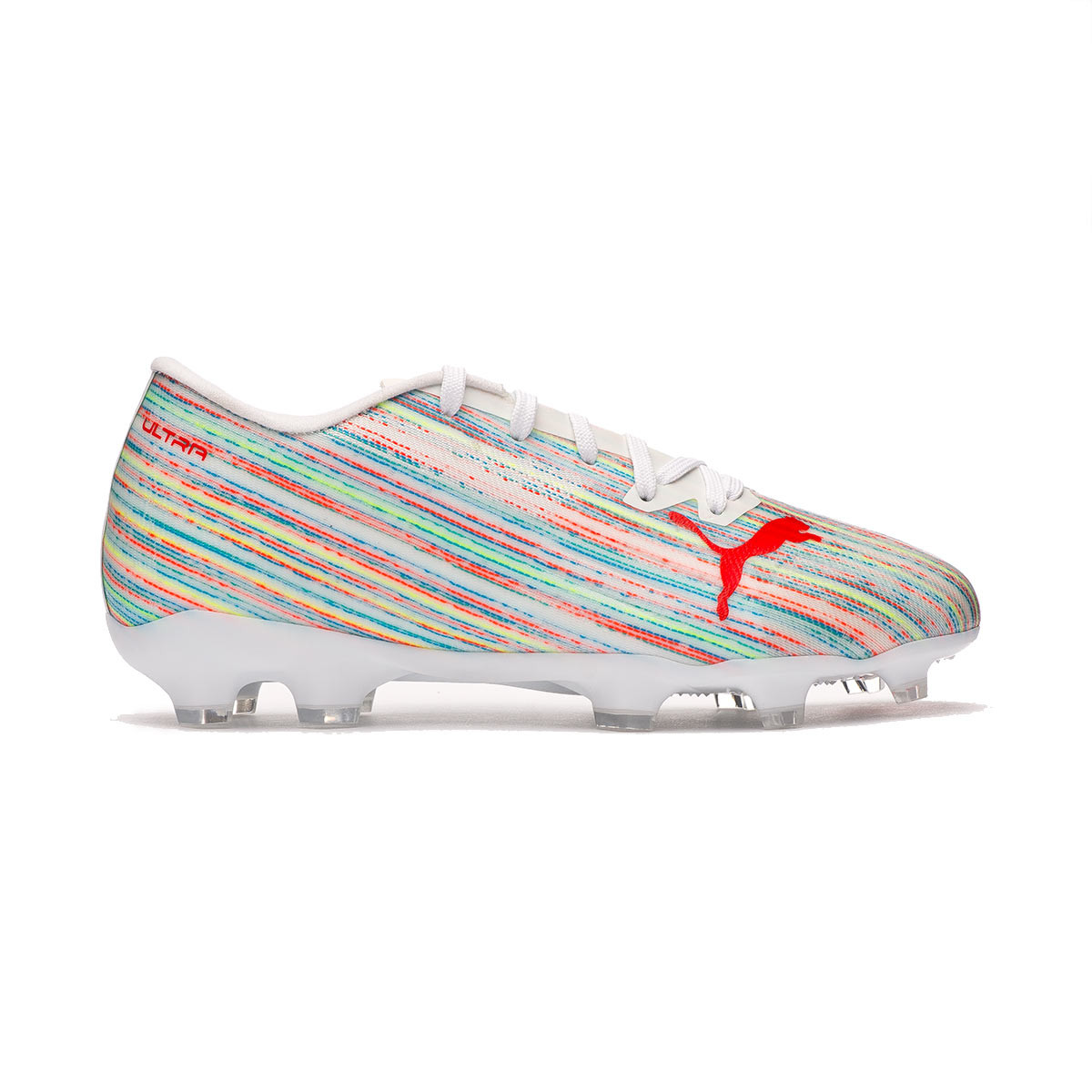 Football Boots Puma Ultra 2.2 FG/AG Niño Puma White-Red Blast-Puma White -  Fútbol Emotion