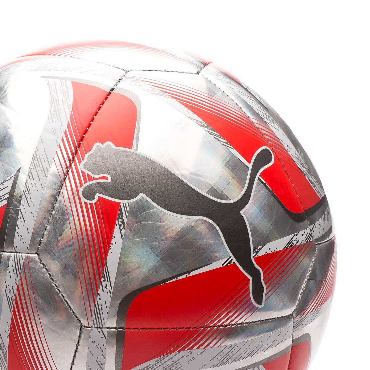 Ball Puma Spin Red Blast-White-Aged Silver - Fútbol Emotion