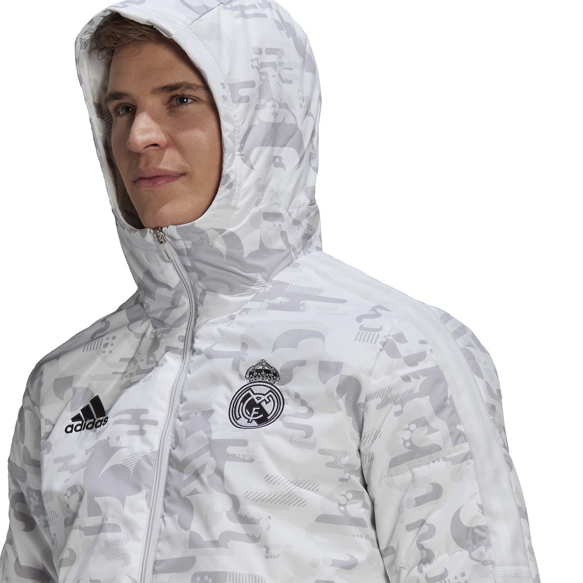 Jacket Adidas Real Madrid Cny Padded 2020 2021 White Dash Grey Futbol Emotion