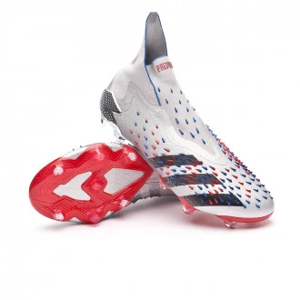 Bota Predator Freak + FG Silver metallic-Black-Scarlet