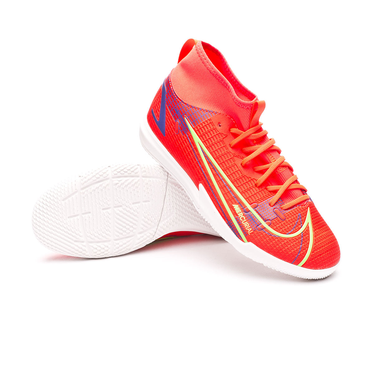 Zapatilla de Fútbol sala Nike Mercurial Superfly 8 Academy IC Bright Crimson-Metallic Silver-Indigo Burst - Fútbol Emotion