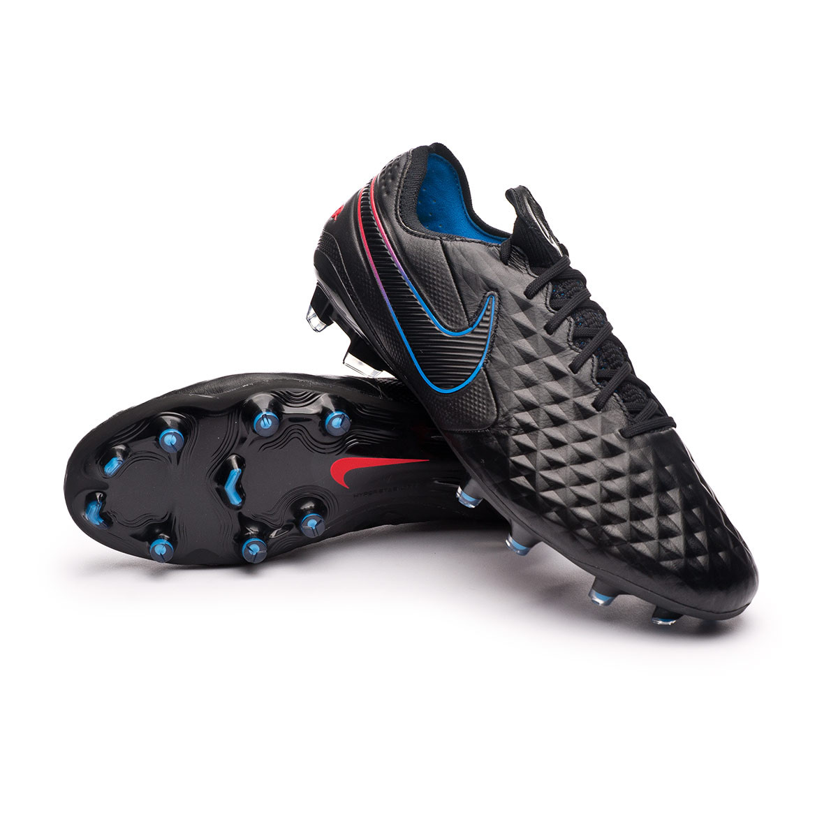 Bota de fútbol Nike Tiempo Legend 8 Elite FG Black-Siren Red-Light Blue-Cyber - Fútbol Emotion