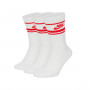 Odzież sportowa Essential Stripe (3 pary) Biały-Uniwersytet czerwony
