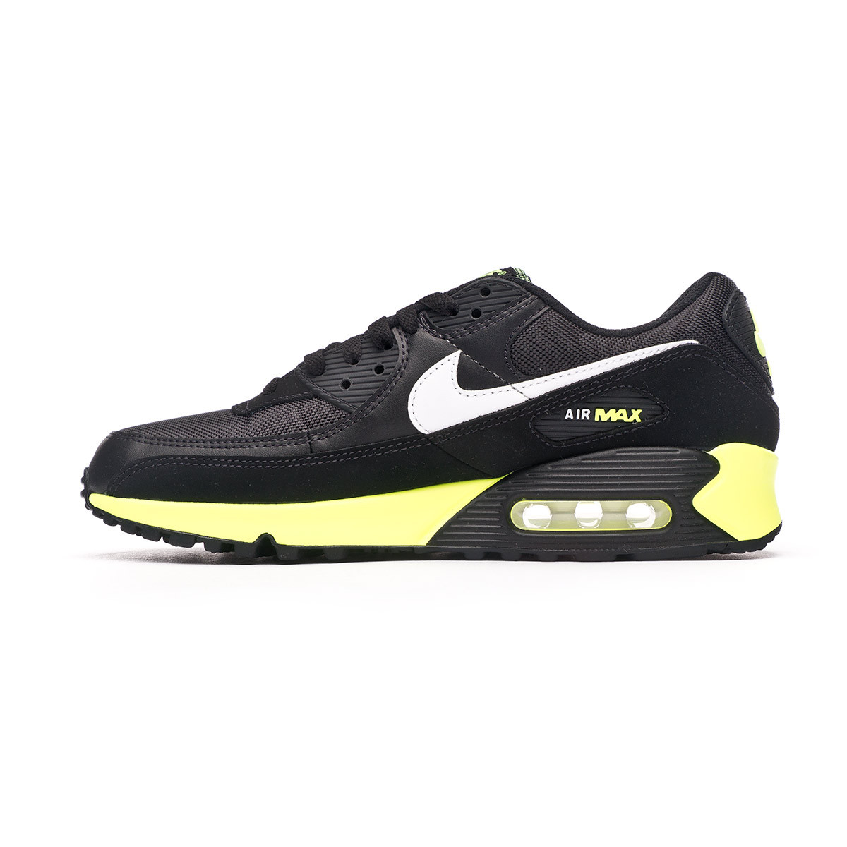Trainers Nike Air Max 90 Black White Hot Lime Futbol Emotion
