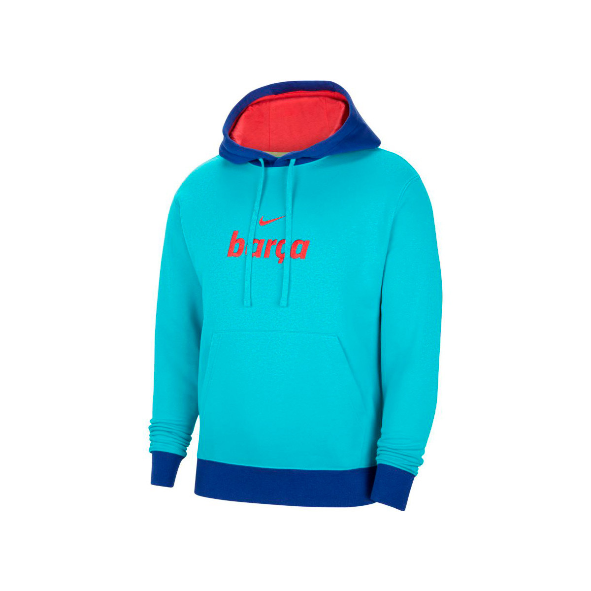 Sudadera Nike FC Barcelona NSW Club Hoodie Pullover Bb 2020-2021 Oracle  Aqua-Deep Royal Blue-Light Fusion Red - Fútbol Emotion