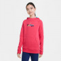 Kids FC Barcelona GFA Fleece Pullover Hoodie 2020-2021 Light fusion red-Oracle aqua-Limelight