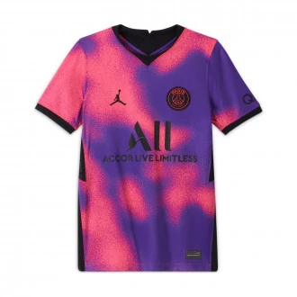 T-Shirt Paris Saint-Germain FC Cuarta Equipación Stadium 2020-2021 Niño Hyper Pink-Black