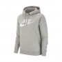 NSW Essentials Fleece GX Hoodie Mujer Dark grey heather-Matte silver-White