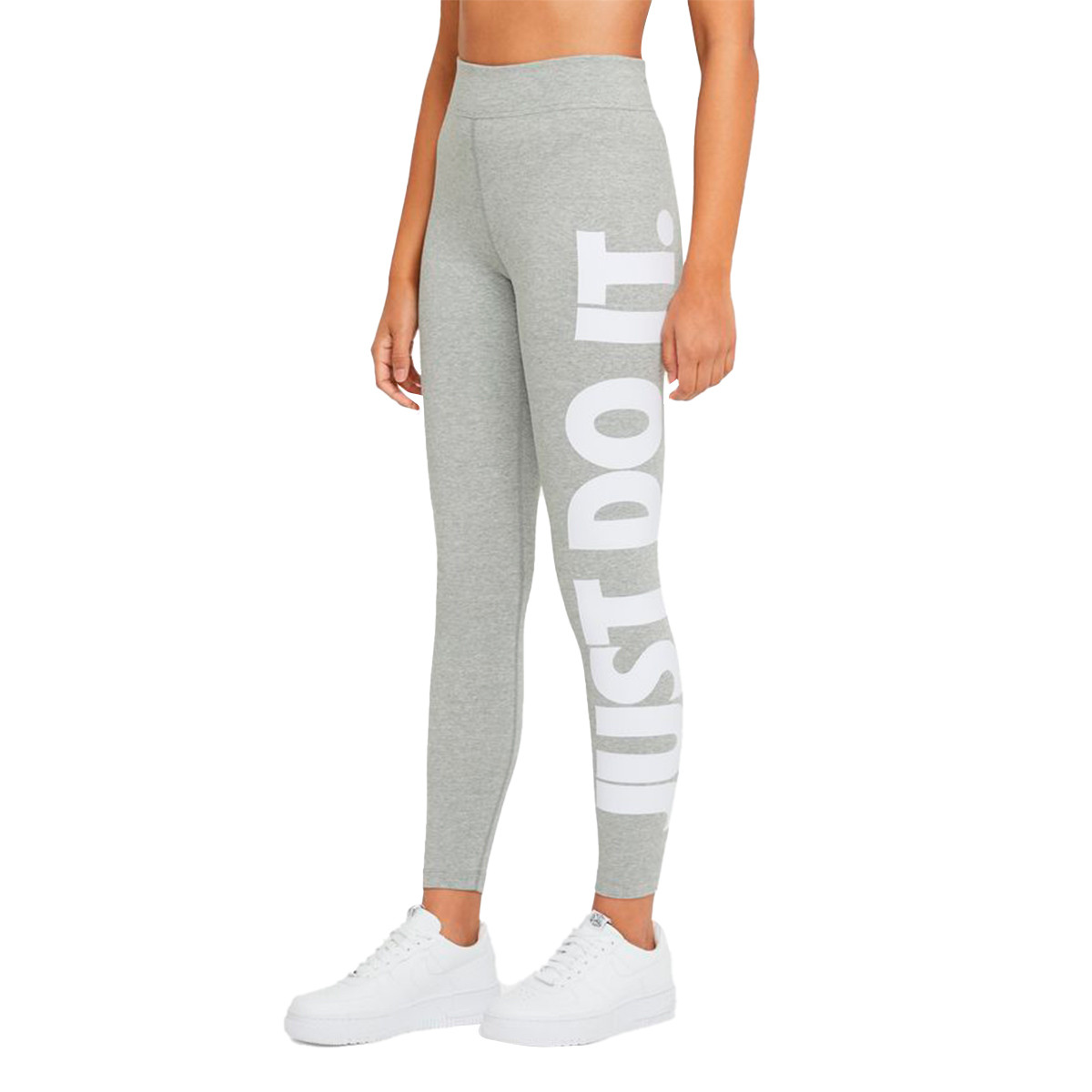 Malla Nike Sportswear Essentials Legging Just Do Mujer Grey Heather-White - Emotion