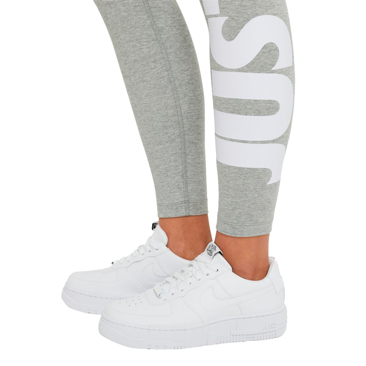 Malla Nike NSW Essentials Legging Just Do It HR Mujer Dark grey  heather-White - Fútbol Emotion