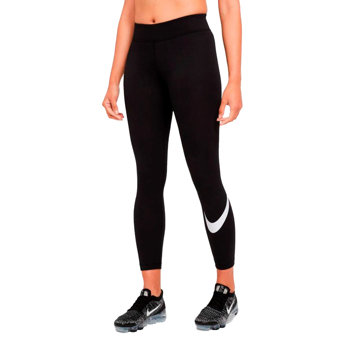 Malla Nike Sportswear Essentials Graphic Swoosh Mujer Black-White