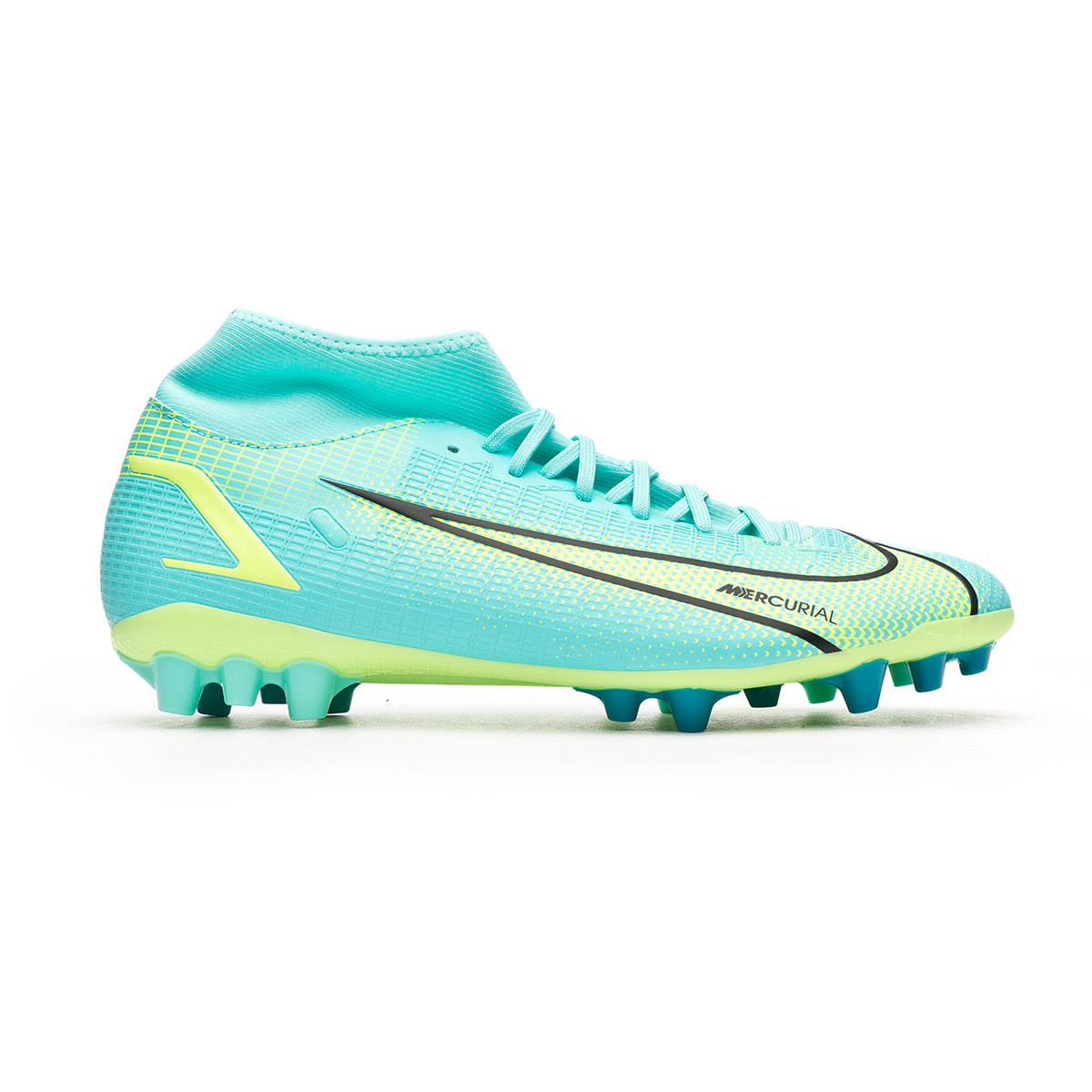 Coincidencia frontera comerciante Bota de fútbol Nike Mercurial Superfly 8 Academy AG Dynamic Turquoise-Lime  Glow-Off Noir - Fútbol Emotion